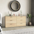 Комод для одежды на 6 ящиков с ручками Дуб Сонома