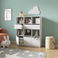 Стеллаж в детскую комнату с ящиками и дверками Белый