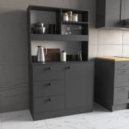 Кухонный буфет с ящиками и надстройкой Антрацит