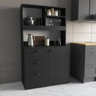 Кухонный буфет с ящиками и надстройкой Черный