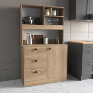 Кухонный буфет с ящиками и надстройкой Дуб сонома
