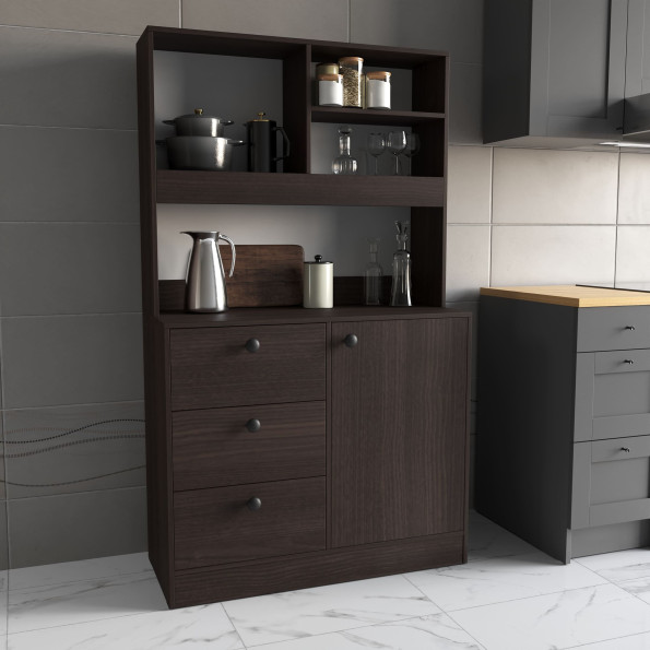 Кухонный буфет с ящиками и надстройкой Венге