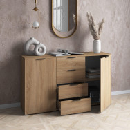 Комод с ящиками и дверцами с двух сторон Дуб Сонома