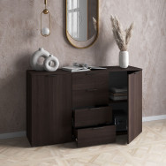 Комод с ящиками и дверцами с двух сторон Венге