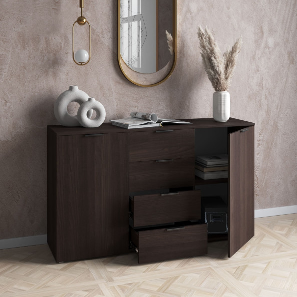 Комод с ящиками и дверцами с двух сторон Венге