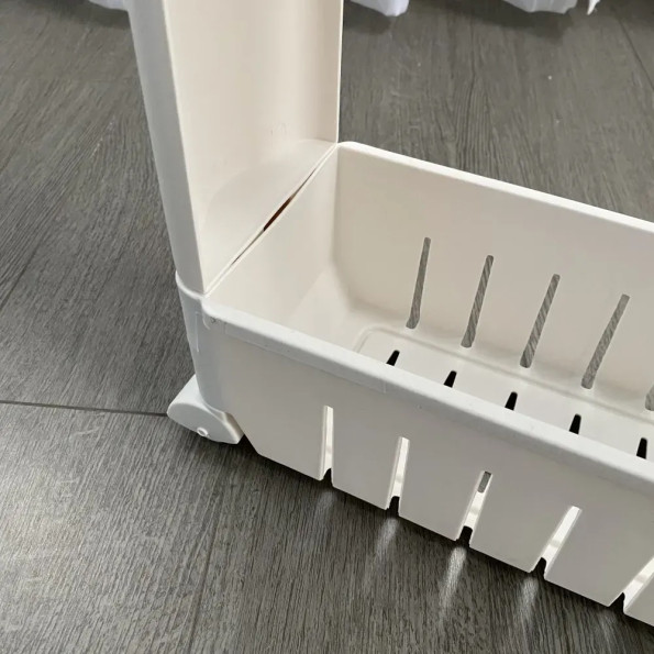 Полиця етажерка для ванної на колесах бежева -
                                                        Фото 8