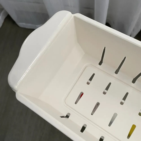 Полиця етажерка для ванної на колесах бежева -
                                                        Фото 2