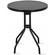 Стол стеклянный садовый для террасы черный