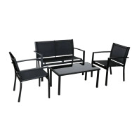 Комплект садовой мебели 4-х местной черный