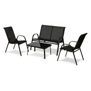 Комплект садовой мебели 4-местной черный