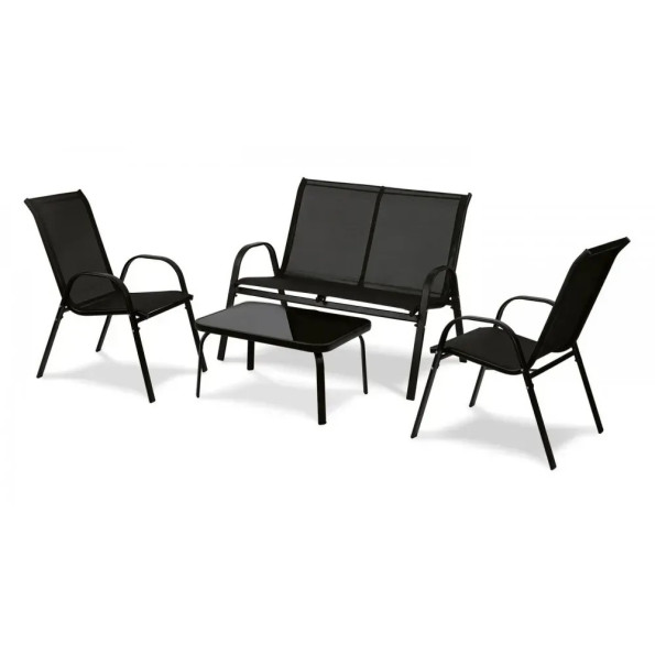Комплект садовой мебели 4-местной черный