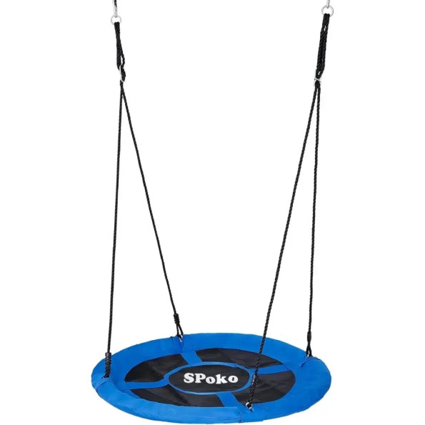Качель-гнездо подвесная круглая 100 см синяя Качель-гнездо подвесная круглая 100 см синяя