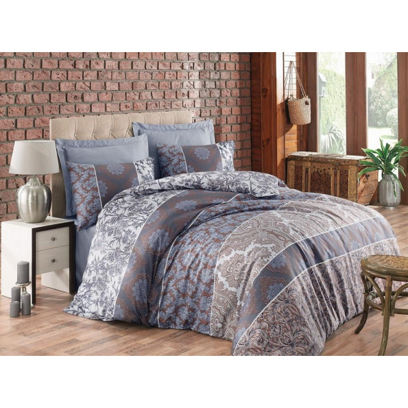 Комплект постільної білизни Cotton Box Royal Alberta Kahve 200x220