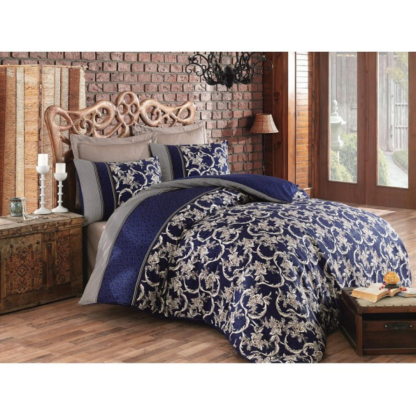 Комплект постільної білизни Cotton Box Royal Pera Lacivert 200x220
