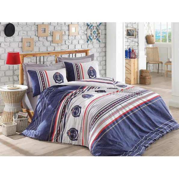 Комплект постільної білизни Cotton Box Arma Lacivert 200x220