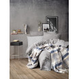 Постельное бельё+плед Cotton Box Denim Gri 200x220