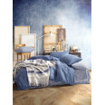 Постільна білизна + плед Cotton Box Denim Lacivert 200x220
