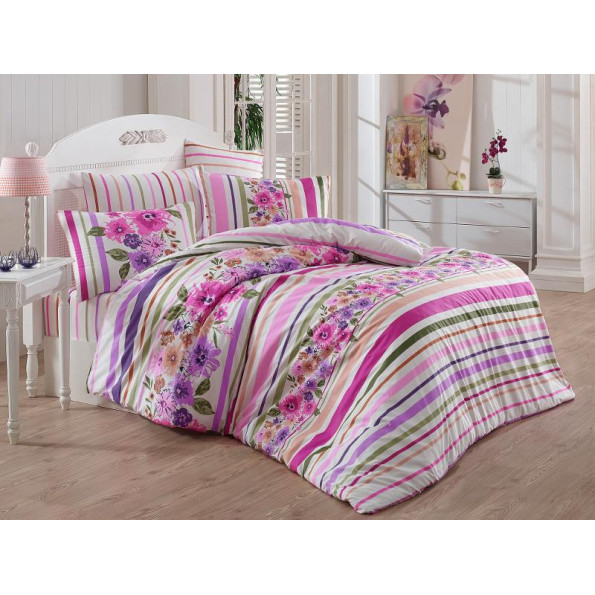Комплект постільної білизни Majoli Carolin v2 Lila 200x220