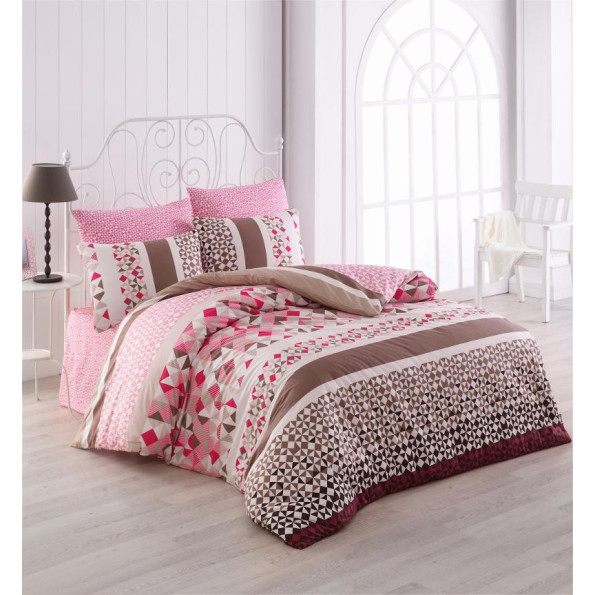 Комплект постільної білизни Majoli Laviva v2 Pembe 200x220