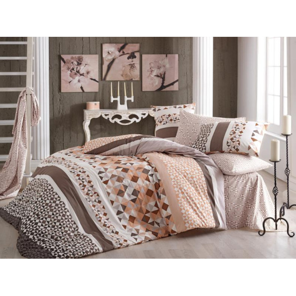 Постельное бельё Majoli Laviva v4 Kahve 200x220