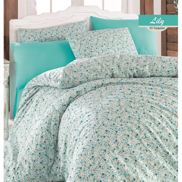 Комплект постельного белья Majoli Lily v3 Turkuaz 200x220 Комплект постельного белья Majoli Lily v3 Turkuaz 200x220