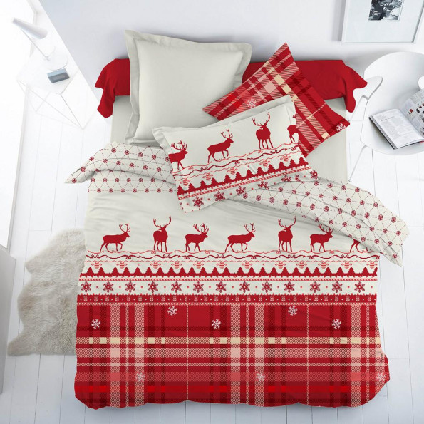 Комплект постільної білизни Majoli Santa v2 Red 200x220