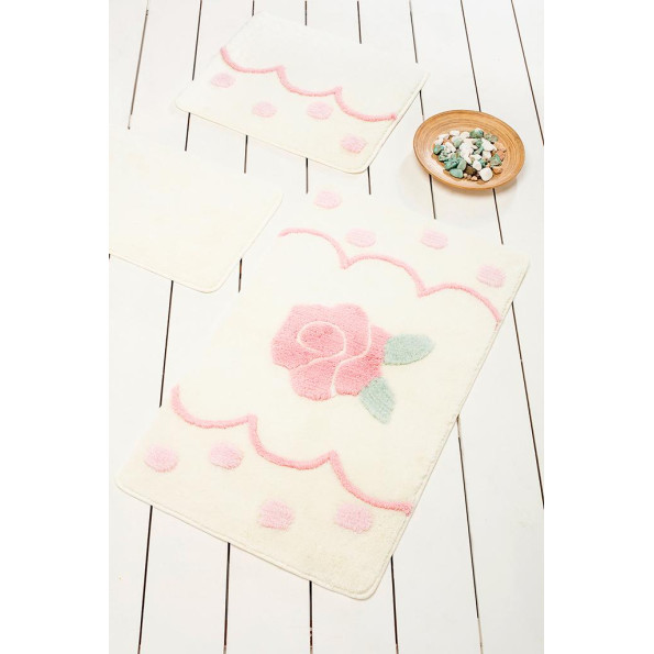 Коврик для ванной Chilai Home Rose Dot Ecru Коврик для ванной Chilai Home Rose Dot Ecru