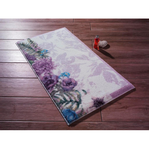 Килимок для ванної Confetti Pick flower lila 80х140 см