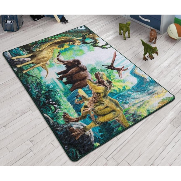 Килимок в дитячу кімнату Confetti Dinosaur Yesil 100x150 Килимок в дитячу кімнату Confetti Dinosaur Yesil 100x150