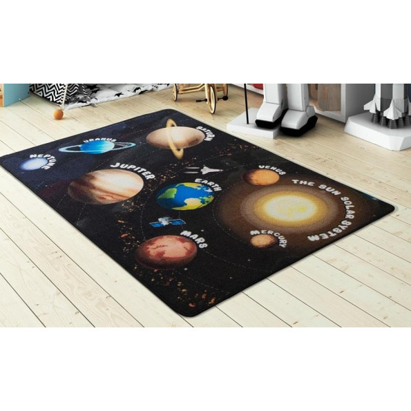 Килимок в дитячу кімнату Confetti Planets Siyah 100x150