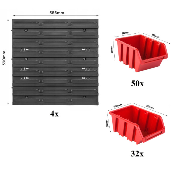 Настінна панель з лотками контейнерами 78х78см 82 контейнера -
                                                        Фото 2