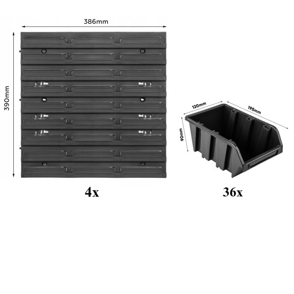 Настінна панель з великими лотками 78х78см 36 контейнерів -
                                                        Фото 2