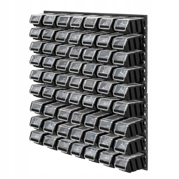 Настенная панель с лотками с крышкой 78х78см 63 контейнеров -
                                                        Фото 6