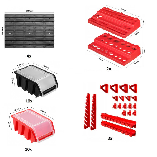 Перфорированная панель для инструмента 230х39см 20 контейнеров -
                                                        Фото 5