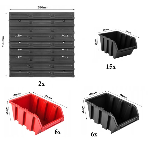 Настінна панель для метизів 78х39см на 27 контейнерів -
                                                        Фото 2