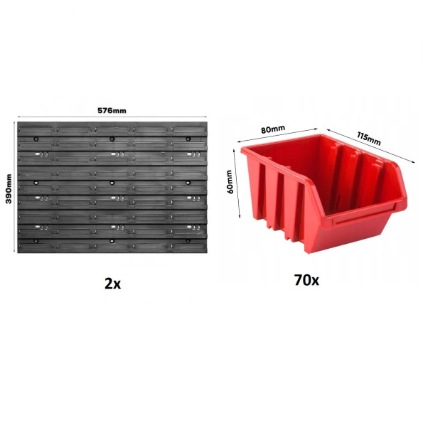 Панель із контейнерами для метизів 115х39 на 70 контейнерів -
                                                        Фото 2