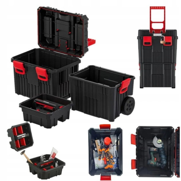 Мобільний ящик для інструментів на колесах 45х36х64 см -
                                                        Фото 2