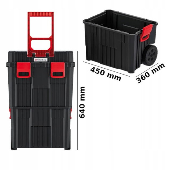 Мобільний ящик для інструментів на колесах 45х36х64 см -
                                                        Фото 5