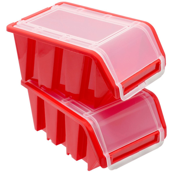 Контейнер лоток з кришкою 15.5x10x7 см червоний -
                                                        Фото 4