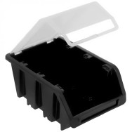 Контейнер лоток с крышкой 15.5x10x7 см черный