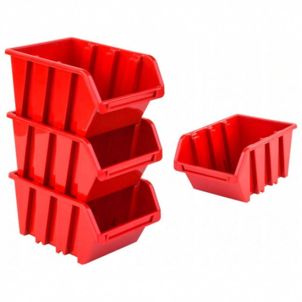 Лоток контейнер 19.5x12x9 см червоний -
                                                        Фото 2