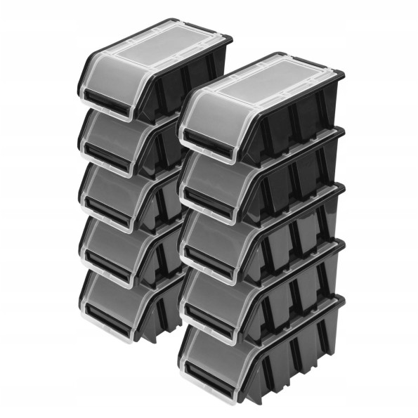 Контейнери з кришкою 10 шт 15.5x10x7 см чорні -
                                                        Фото 5