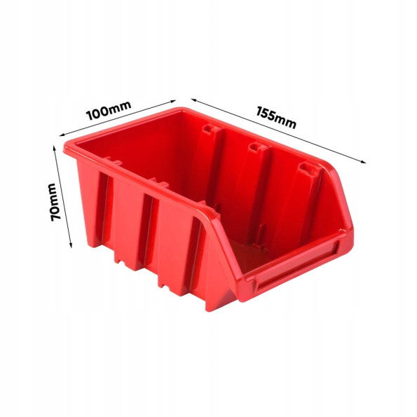 Лоток контейнер 15.5x10x7 см червоний