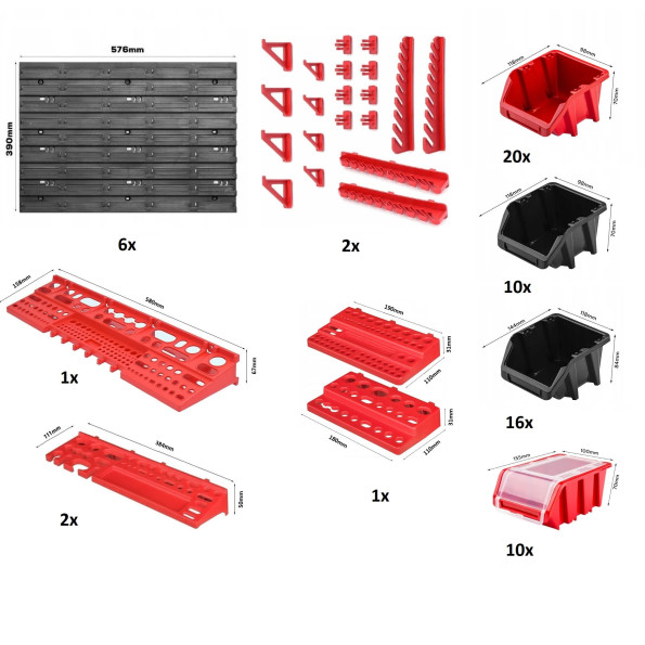 Большая настенная панель для инструментов 173х78см 56 контейнеров -
                                                        Фото 4