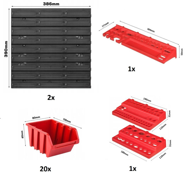 Панель для инструментов перфорированная 39х78см 20 контейнеров -
                                                        Фото 4