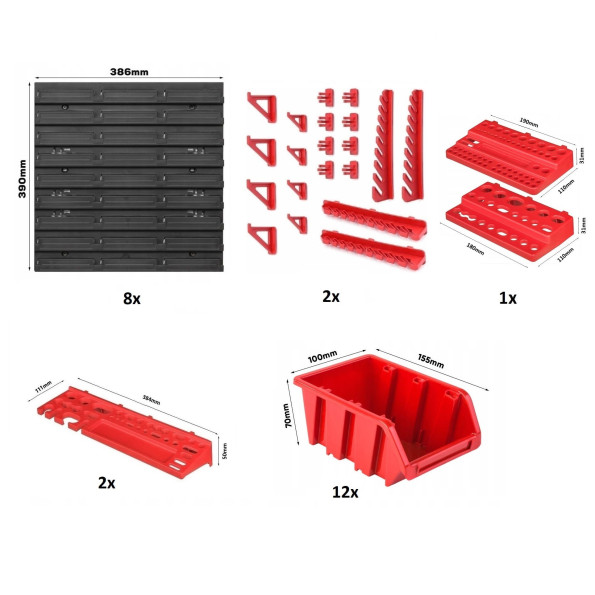 Настенная панель для инструмента 156х78см 12 контейнеров -
                                                        Фото 5