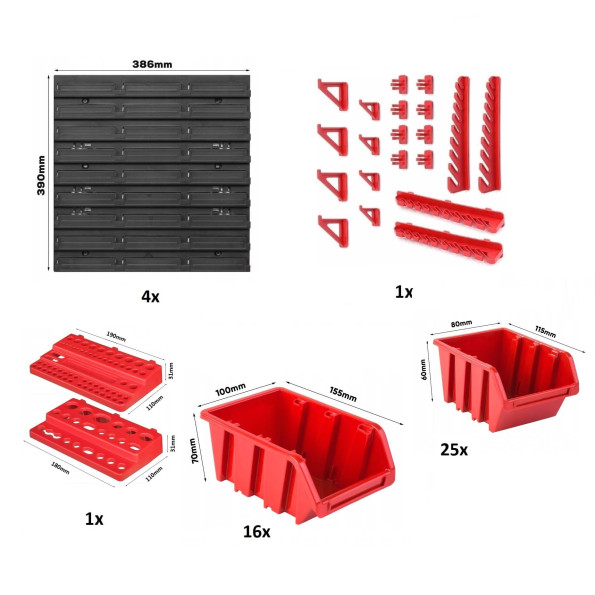 Настінний органайзер панель для інструментів 78х78см 41 контейнер -
                                                        Фото 5