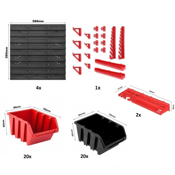 Настінна панель для інструментів 78х78см, 4 варіанти контейнерів -
                                                        Фото 9