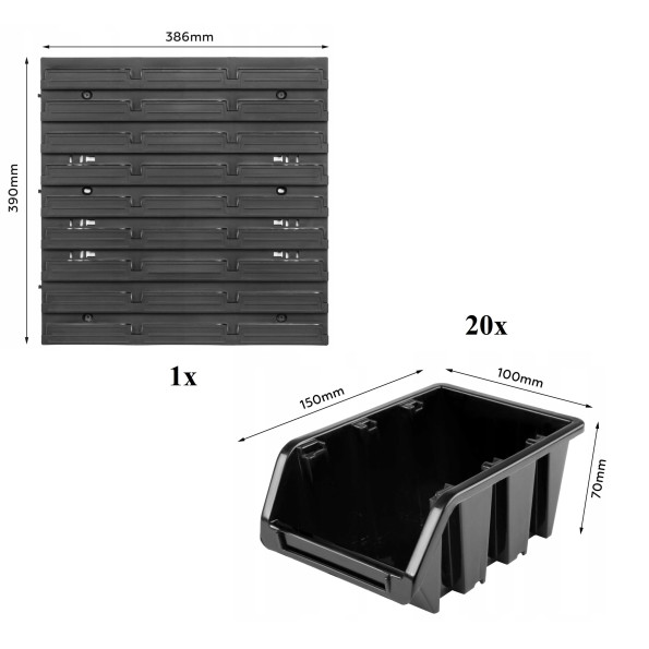 Панель с лотками контейнерами 39х39см 20 контейнеров -
                                                        Фото 3