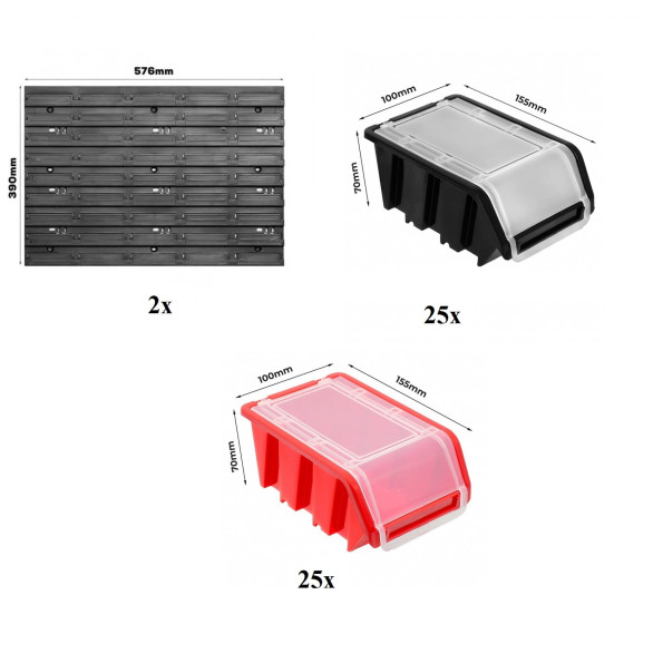 Панель для инструмента 58х78см на 50 контейнеров с крышками -
                                                        Фото 4